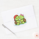 Sneeuwvlok Kus Ronde Sticker (Envelop)