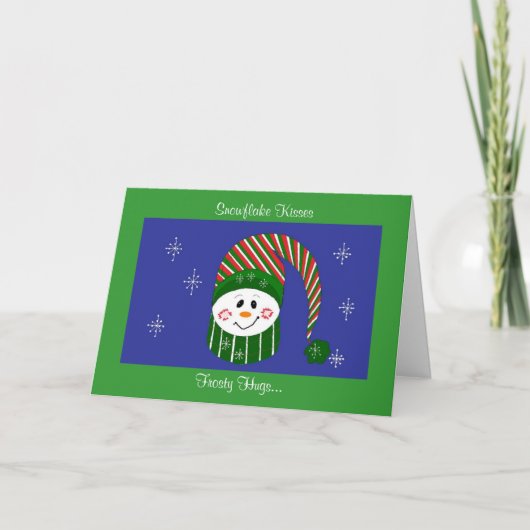 Sneeuwvlok Kusjes Feestdagen Kaart (Voorkant)