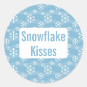 Sneeuwvlok kust blauwe wintervakantie stickers (Voorkant)