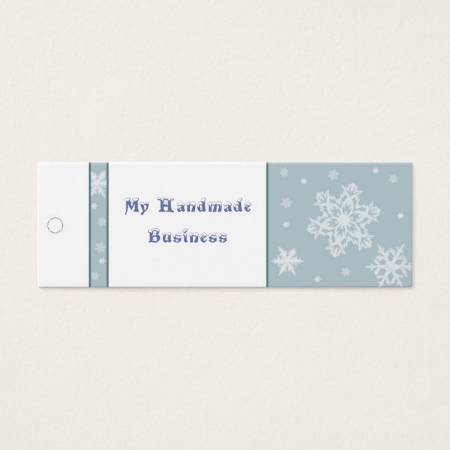 Sneeuwvlok Label Mini Visitekaartjes (Voorkant)