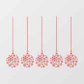 Sneeuwvlok lampen rood_ pack van vijf venster vast raamsticker (Vel)