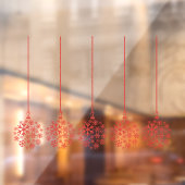 Sneeuwvlok lampen rood_ pack van vijf venster vast raamsticker (Vel 2)