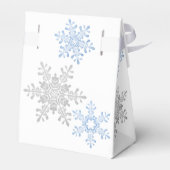 Sneeuwvlok Lapis Blauw Zilver Bruiloft Dank u Bedankdoosjes (Achterkant)