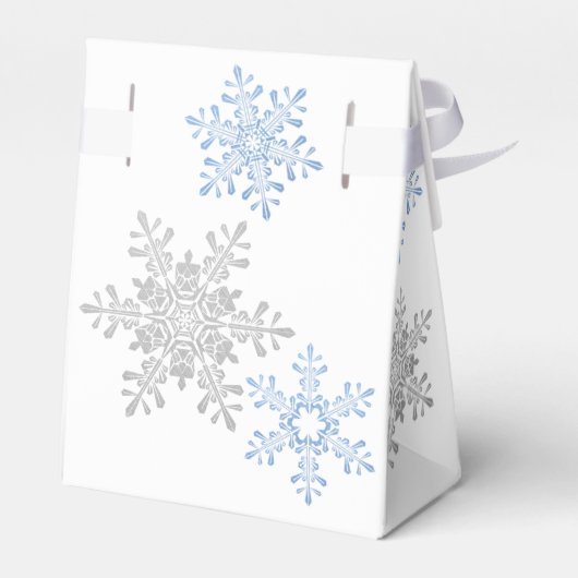 Sneeuwvlok Lapis Blauw Zilver Bruiloft Dank u Bedankdoosjes (Achterkant)