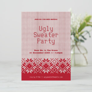 Sneeuwvlok Lelijke Trui Feest Rode Kerst Kaart