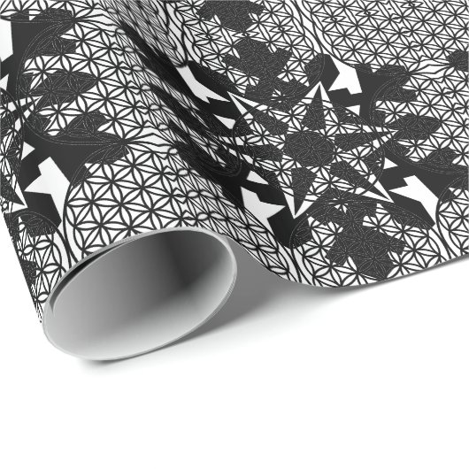 Sneeuwvlok - levensbloem cadeaupapier (Rol Hoek)