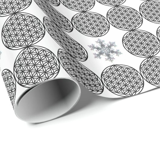 Sneeuwvlok - levensbloem cadeaupapier (Rol Hoek)