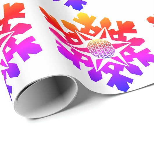 Sneeuwvlok - levensbloem cadeaupapier (Rol Hoek)