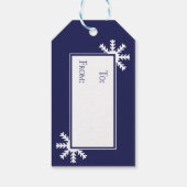 Sneeuwvlok Licht Cadeau Label Blauw Cadeaulabel (Achterkant)