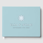 SNEEUWVLOK LICHTBLAUW ZILVEREN WINTERBRUILOFT GASTENBOEK (Voorkant)