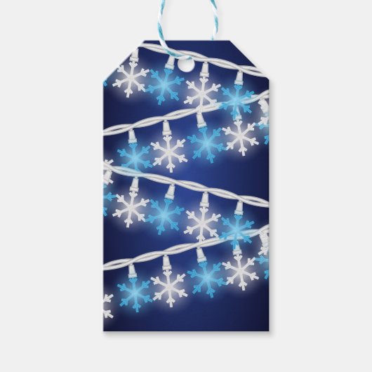 Sneeuwvlok Lichtjes Cadeaulabel (Voorkant)