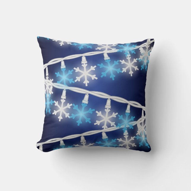 Sneeuwvlok Lichtjes Kussen (Voorkant)
