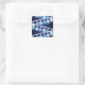 Sneeuwvlok Lichtjes Vierkante Sticker (Tas)