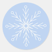 Sneeuwvlok Lijnkunst Blauwe Sticker (Voorkant)
