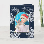 Sneeuwvlok Lijst Kerstmis Familie Foto Kaart (Voorkant)