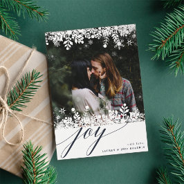 Sneeuwvlok Lijst | Moderne vakantie fotokaart Feestdagenkaart