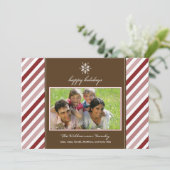 Sneeuwvlok lint aangepaste gezinsvakantiekaart (ro feestdagenkaart (Staand voorkant)