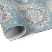 Sneeuwvlok Mandala in Frosty Hues 3 Cadeaupapier (Rol Hoek)