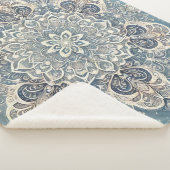 Sneeuwvlok Mandala in Frosty Hues 3 Sherpa Deken (3/4)