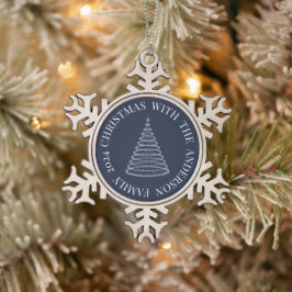Sneeuwvlok marineblauw kerstboomornament tin sneeuwvlok ornament