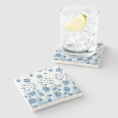 Sneeuwvlok Marmeren Steen Onderzetter Kerstmis (Zijkant)