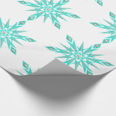 Sneeuwvlok midden eeuw turquoise witte diamant cadeaupapier (Hoek)