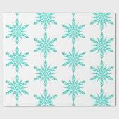 Sneeuwvlok midden eeuw turquoise witte diamant cadeaupapier (Vlak)