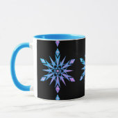 Sneeuwvlok midden eeuw zwart paarse blauw diamant mok (Links)