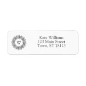 Sneeuwvlok Monogram Kerstadres Etiket (Voorkant)