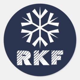 Sneeuwvlok Monogram Kerststickers Ronde Sticker