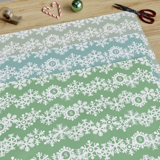 Sneeuwvlok Monogram Pastel Inpakpapier Vellen