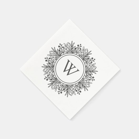 Sneeuwvlok Monogram Servet (Hoek)