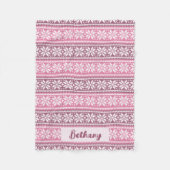 Sneeuwvlok Naam Pink Faux Knit Sweater Patroon Fleece Deken (Voorkant)