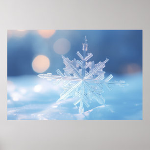 Sneeuwvlok Natuur Serene rustige rust Poster