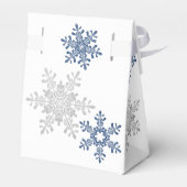 Sneeuwvlok Navy Blauw Zilver Bruiloft Dank u Bedankdoosjes (Achterkant)