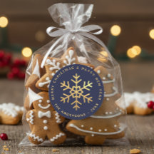 Sneeuwvlok Navy Blauwe Nep Goud Elegante Kerstmis 