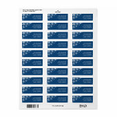 Sneeuwvlok, Navy Blue Vakantie retouradres Etiket (Full Sheet)