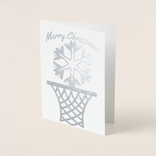 Sneeuwvlok Netball Vrolijk kerstfeest Folie Kaarten (Voorkant)