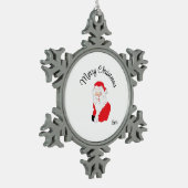 Sneeuwvlok Omlijst Ornament : Kerstman (Links)