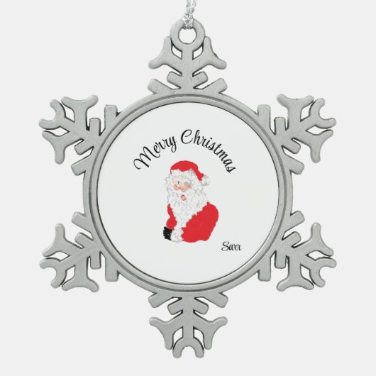 Sneeuwvlok Omlijst Ornament : Kerstman (Voorkant)