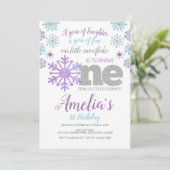 Sneeuwvlok, ONEderland Uitnodiging (Staand voorkant)