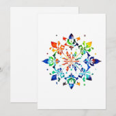 Sneeuwvlok ontwerp A - Pen & Inkt Feestdagenkaart (Voorkant / Achterkant)