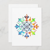 Sneeuwvlok ontwerp D - Pen & Inkt Feestdagenkaart (Voorkant / Achterkant)