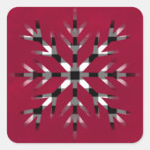 Sneeuwvlok op de Noordpool, zwarte witte buffelvle Vierkante Sticker (Voorkant)