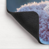 Sneeuwvlok op een roze wanten muismat (Hoek)