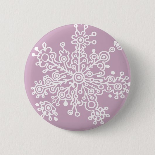 Sneeuwvlok (op licht Paars) Ronde Button 5,7 Cm (Voorkant)