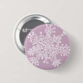 Sneeuwvlok (op licht Paars) Ronde Button 5,7 Cm (Voorkant /achterkant)