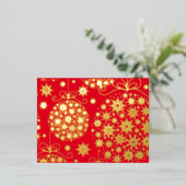 Sneeuwvlok ornament folie uitnodiging briefkaart (Staand Voorkant)