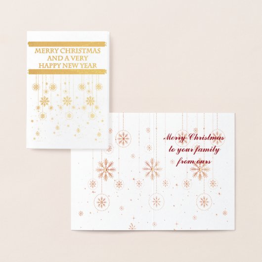 Sneeuwvlok Ornament kerstkaart Folie Kaarten (Display)