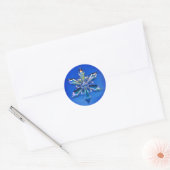 Sneeuwvlok Ornament Kerstvakantie Sticker Blauw (Envelop)